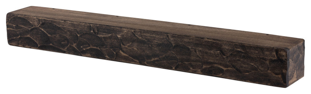 Rough Hewn Fireplace Shelf Mantel, Dark Chocolate Oak, 60"