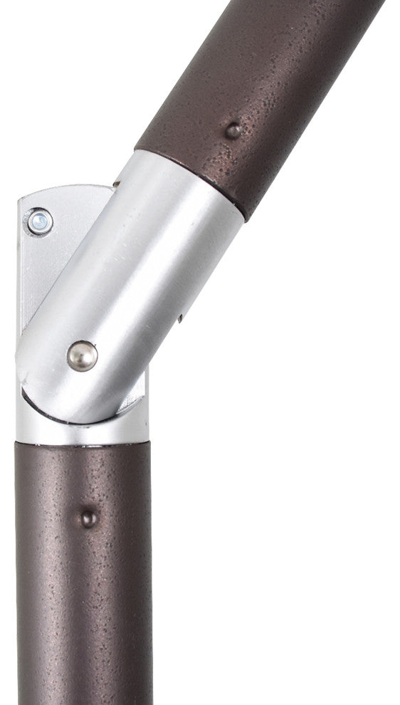 11' Bronze Auto-Tilt Crank Lift Aluminum Umbrella, Sunbrella, Granite