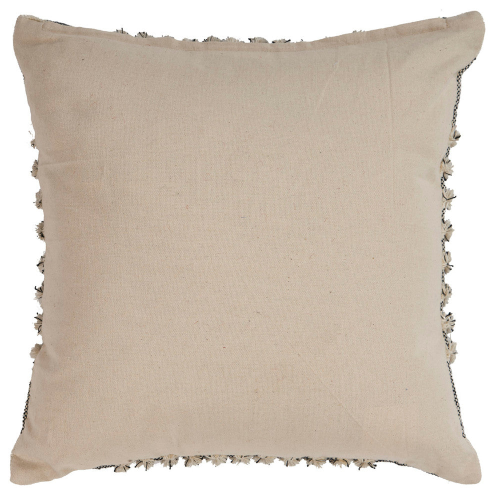 Black Plaid Cotton Throw Pillow