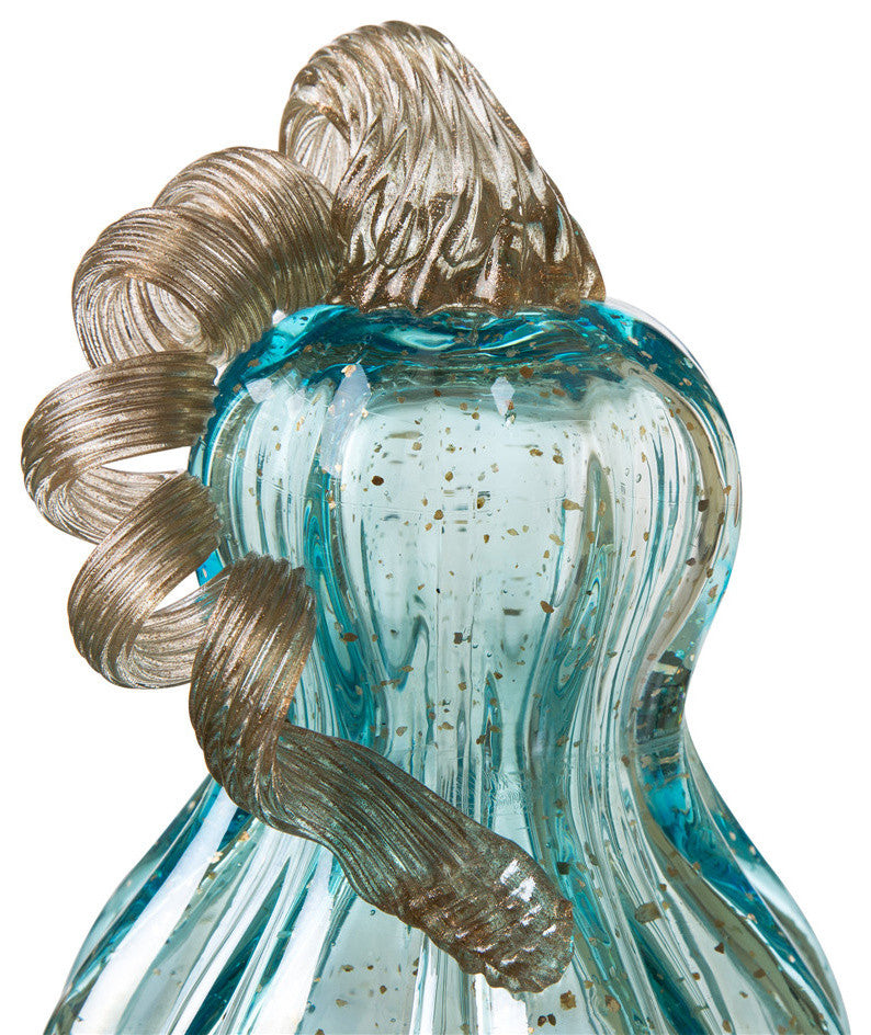 8.46" Blue Glass Gourd
