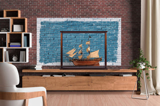Display Case for Midsize Tall Ship Classic Brown