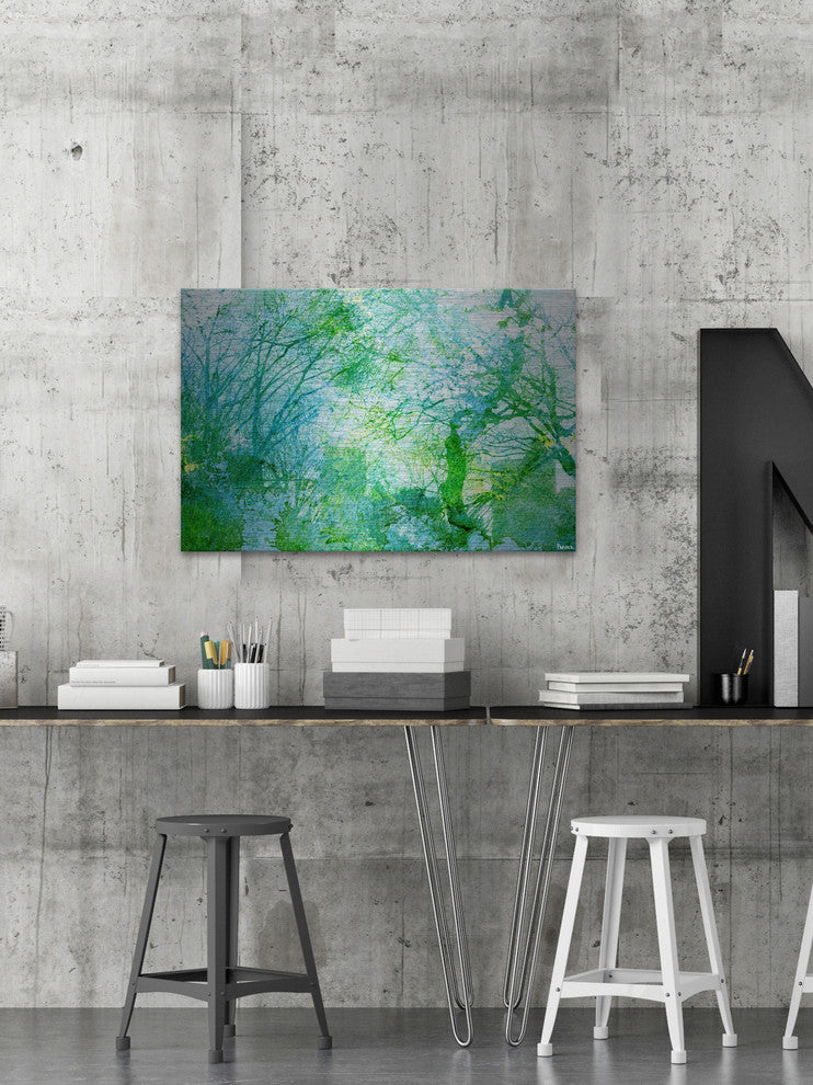 "Tavern Green" Painting Print on Brushed Aluminum, 12"x8"