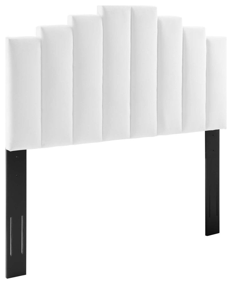 Elise King Performance Velvet Platform Bed White