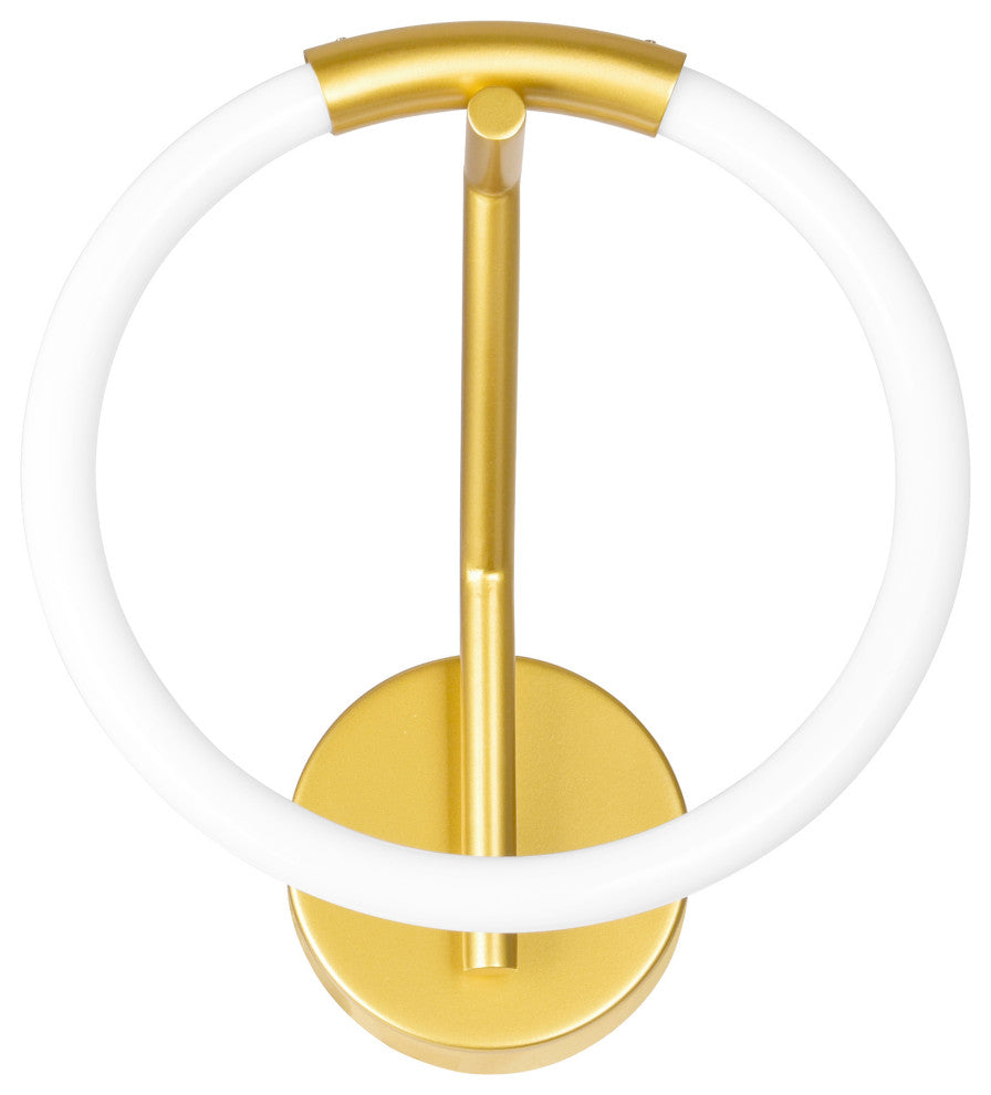 Hoops 1 Light LED Wall Sconce With Satin Gold Finish