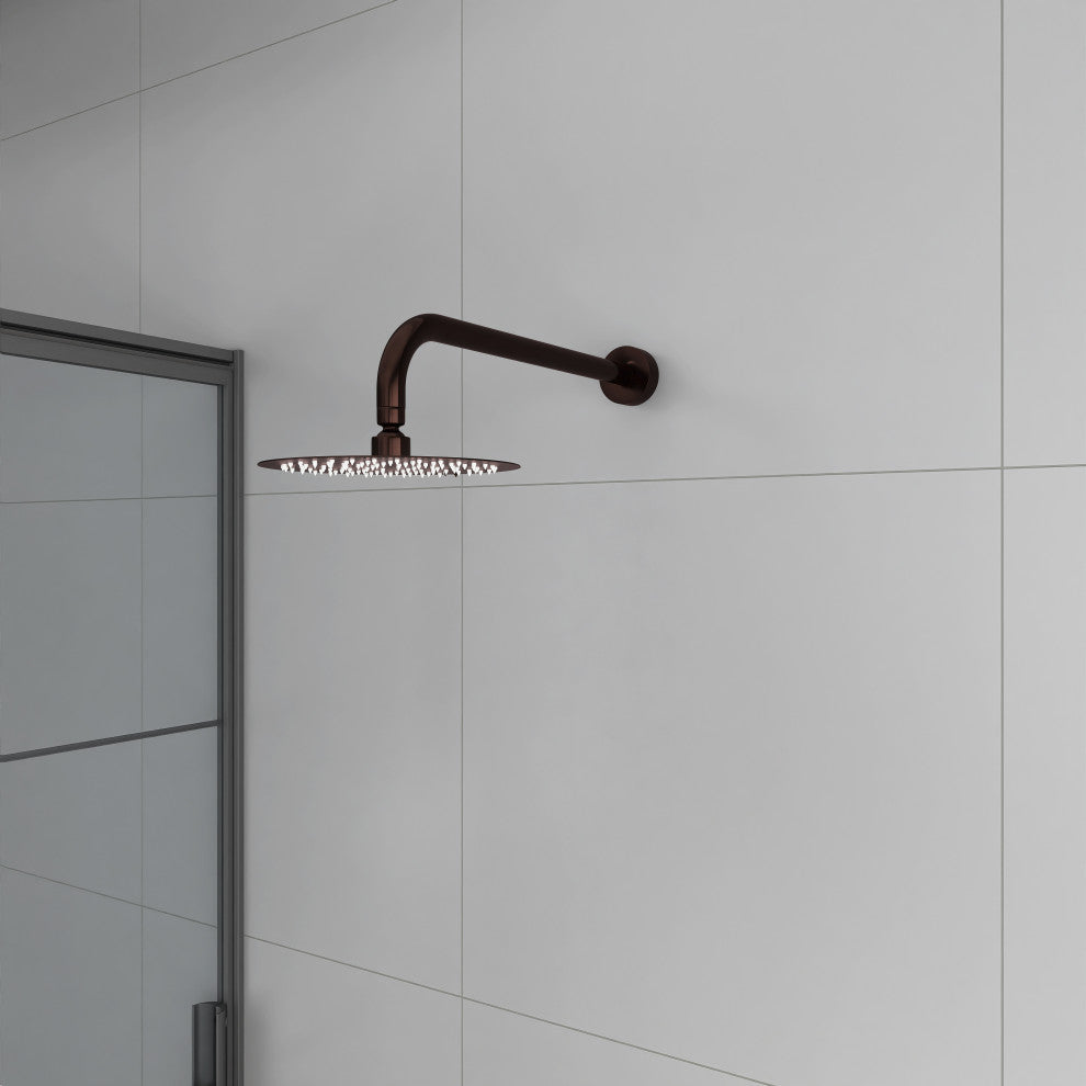 Wall Mount Shower Faucet With Rough-In Valve, Brown