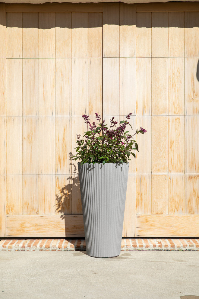 Veradek Demi Series Tall 26" Planter, Gray, 2 Pack