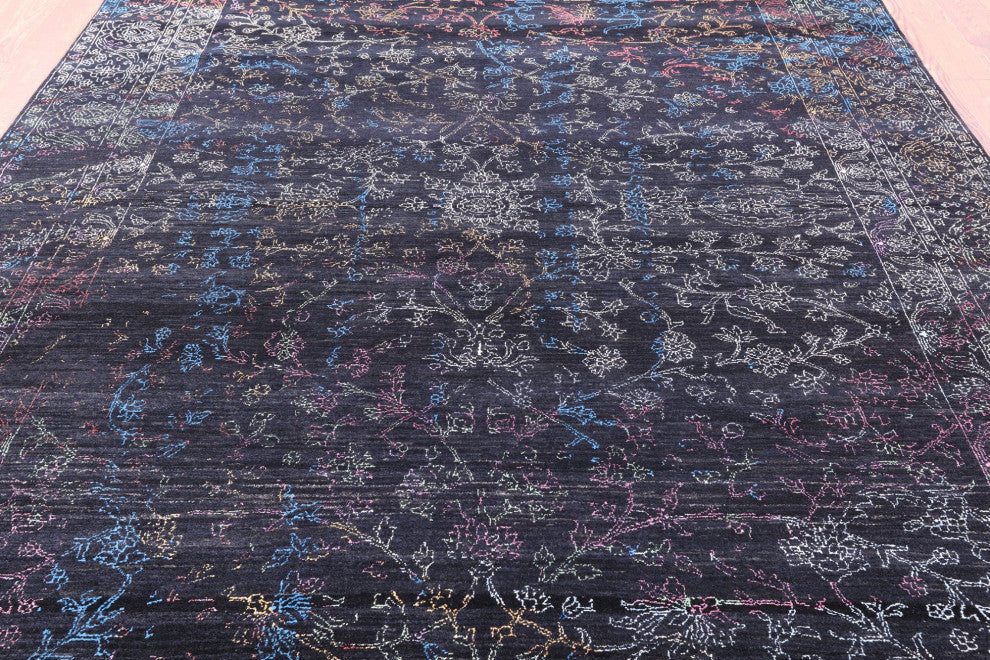 Persian Wool and Silk Hand Knotted Rug 8' 2" X 10' 5" Q6275
