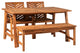 Solid Acacia Wood 4-Piece Chevron Dining Set - Brown