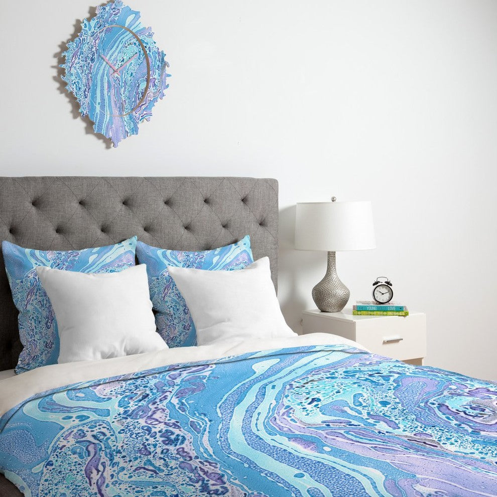 Amy Sia Marble Pale Blue Duvet Cover, Twin