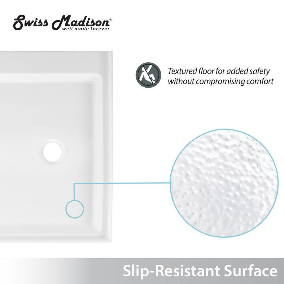 Swiss Madison SM-SB509 Voltaire 48" x 36" Rectangular Shower Base - Glossy