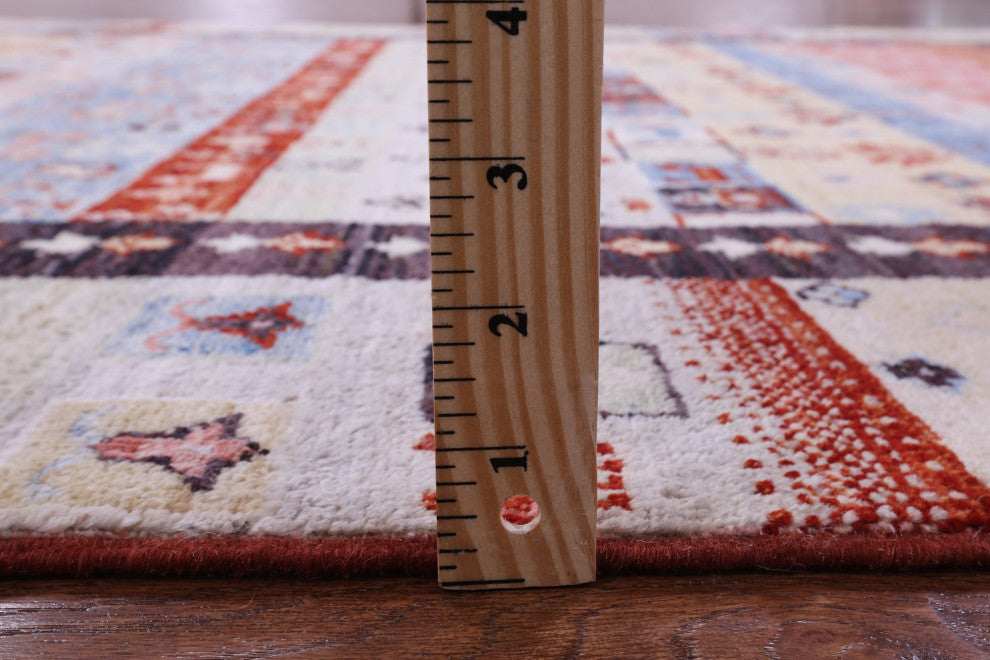 Persian Gabbeh Tribal Hand Knotted Wool Rug 5' 0" X 6' 9" Q10375