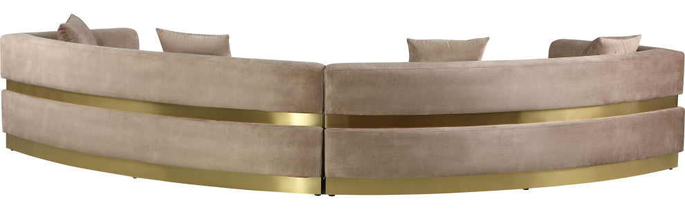 Belsa Velvet Upholstered 2pc. Sectional, Beige