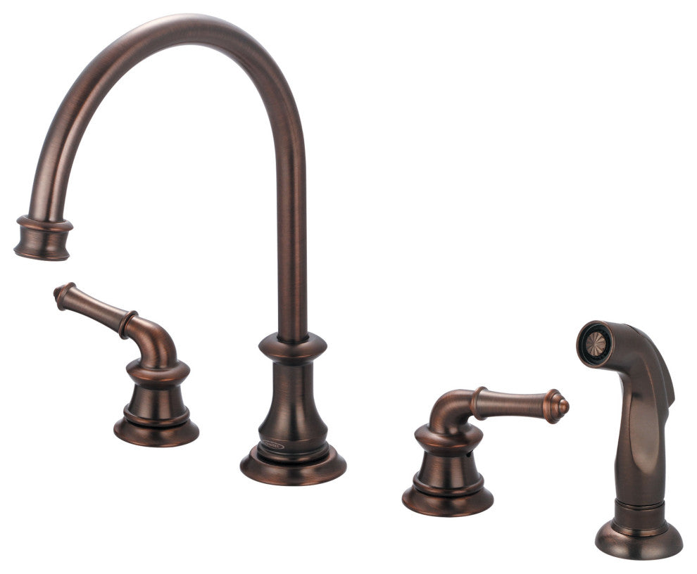 Del Mar Two Handle Kitchen Widespread Faucet, Oil Rubbed Bronze