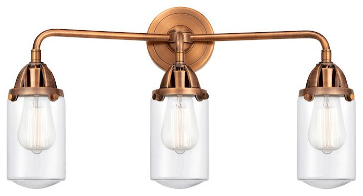 288-3W-AC-G312 Dover 3 Light 22.5" Bath Vanity Light, Antique Copper