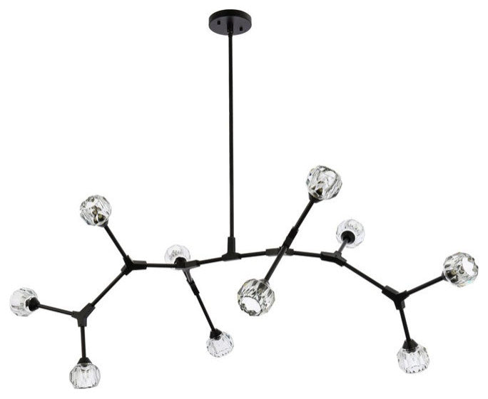 Elegant Lighting 3508D56 Zayne 10 Light 35"W Multi Light Pendant - Chrome /