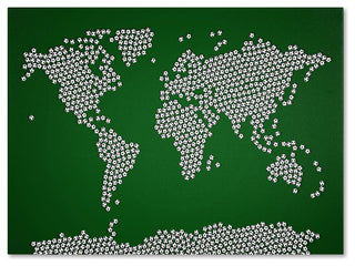 'Soccer Balls World Map' Canvas Art by Michael Tompsett