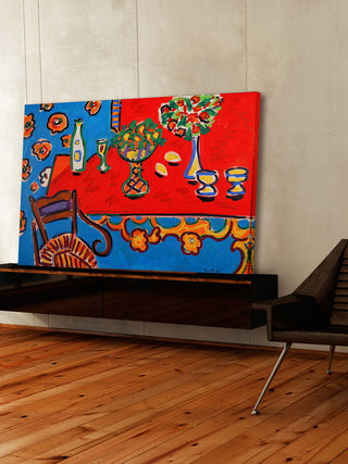 "Red Table" Print on Canvas by Wayne Ensrud