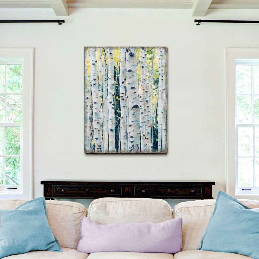 Birch Grove Art Wooden Wall Art, Oversized 48x36