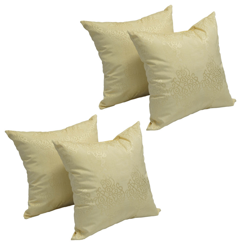 17" Jacquard Throw Pillows With Inserts, Set of 4, King Henry
