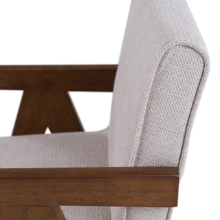 Modrest Joseline Modern Beige Fabric + Walnut Dining Chair, Set of 2
