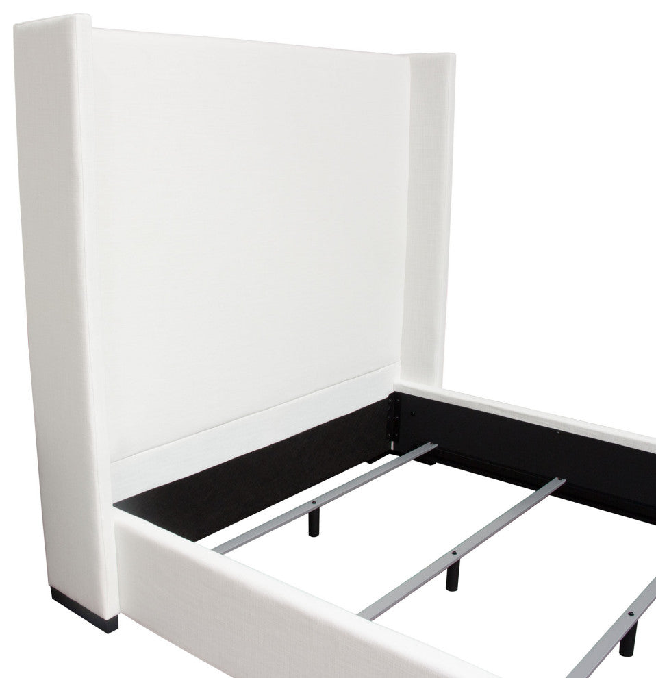 Seattle Queen Bed in White Linen by Diamond Sofa