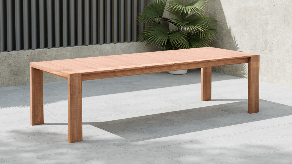 Tulum Teak Outdoor Patio Dining Table, Natural