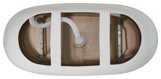 Aaron 67" Soaking Bathtub, Glossy White With Polished White Trim