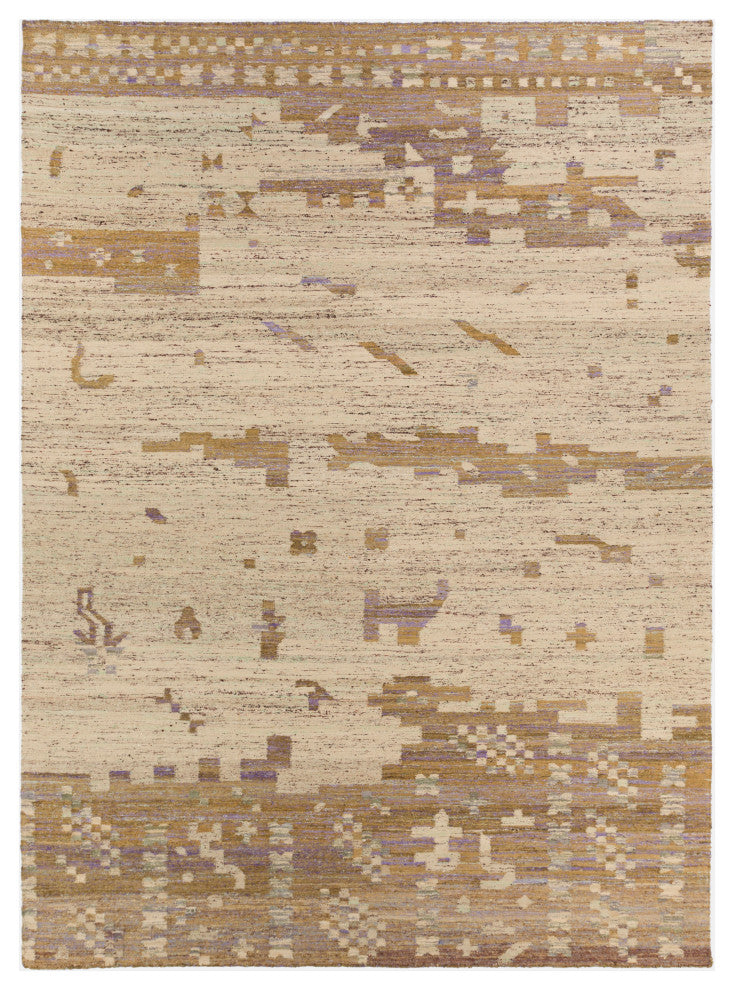 Surya Rustic RUT-700 8'x11' Rug, Tan/Dark Green/Taupe/Lavender/Dark Brown
