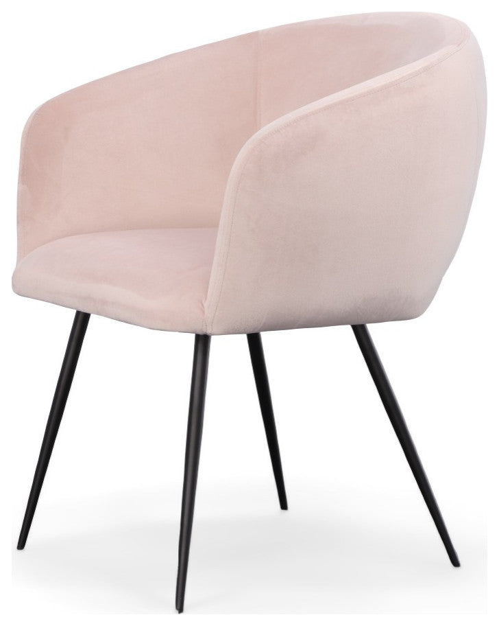 Modrest Porlock Pink Velvet Dining Chair