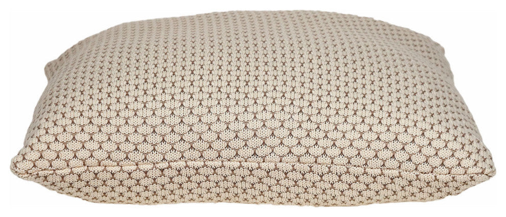 20" x 20" Beige and Pink Woven Square Accent Throw Pillow