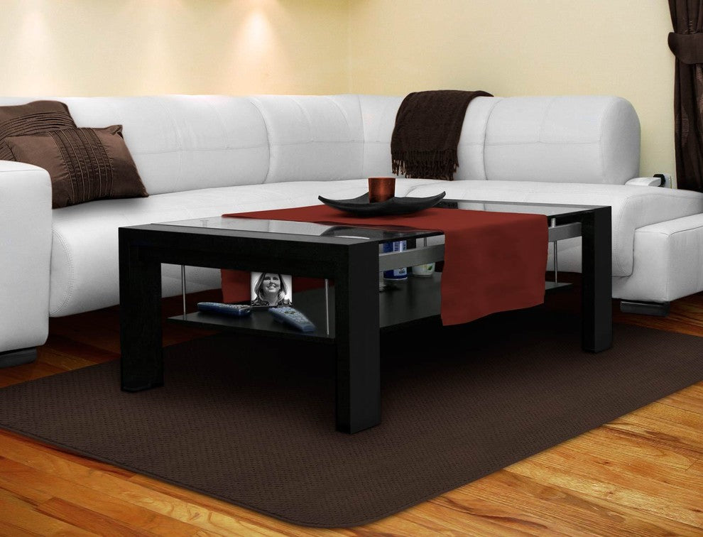 Skid-Resistant Area Rug Chocolate Brown, 4'x6'