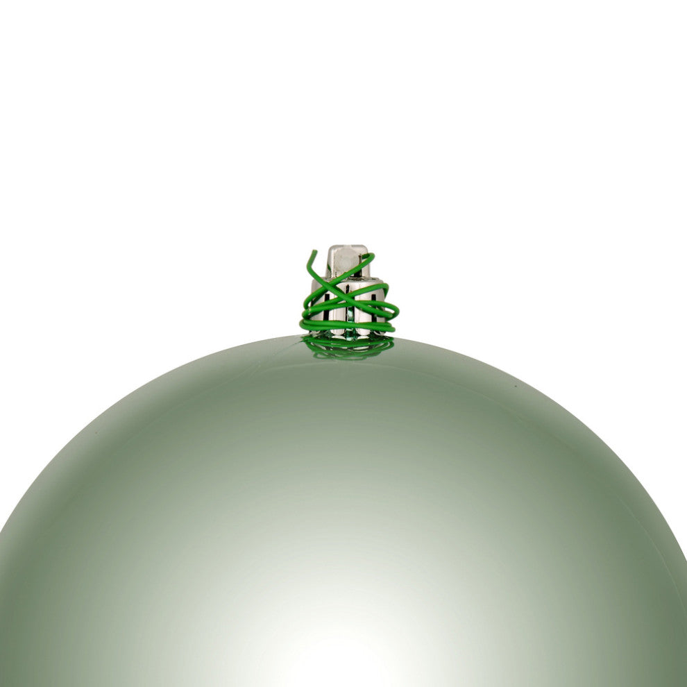 Vickerman N591040Dsv 4" Frosty Mint Shiny Ball Ornament, 6 Per Bag