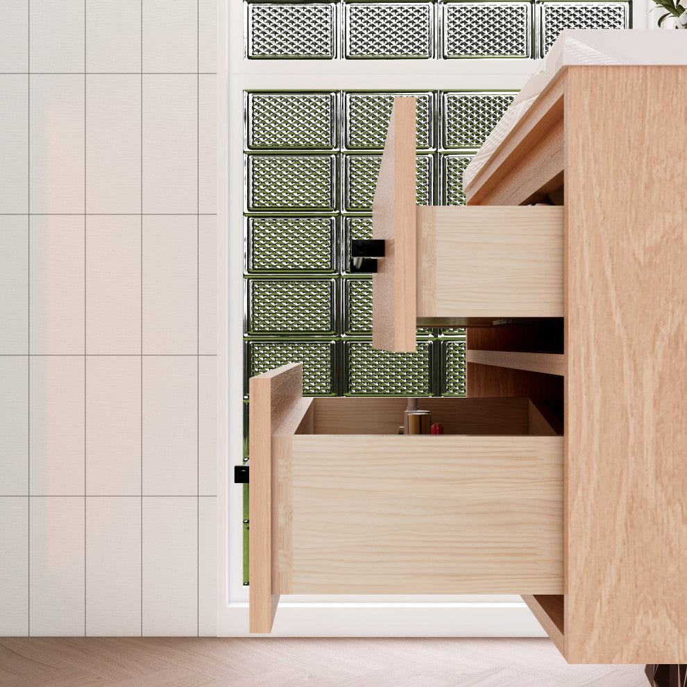 Victoria 30" Solid Wood Bath Vanity, Red Oak