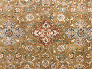 Turkish-Knotted Abdul Gold/Red Rug, 10'3x13'4"