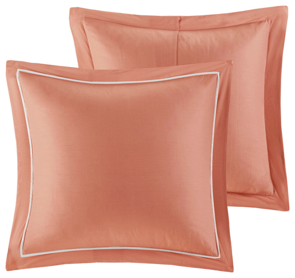 Madison Park Percale Printed Pintuck Flange 9-Piece Comforter Set, California Ki