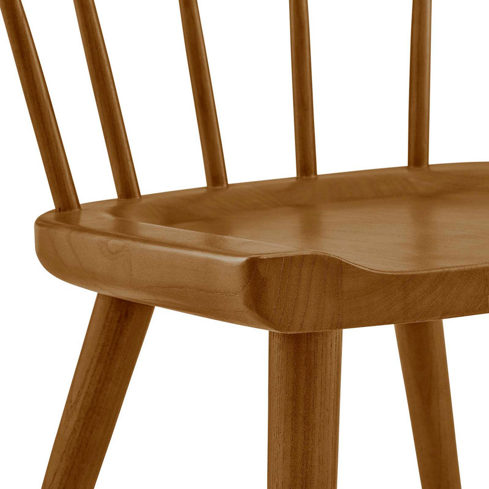 Side Dining Chair, Set of 2, Walnut, Wood, Modern, Cafe Bistro Hospitality