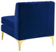 Tufted Sectional Sofa Set, Velvet, Blue Navy, Modern, Living Lounge Hospitality