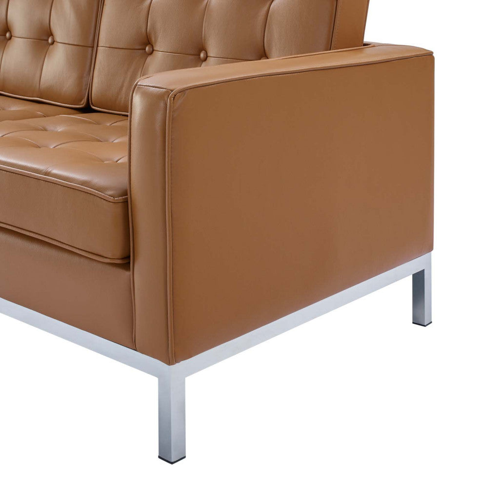 Sofa, Leather, Tan, Modern, Living Lounge Room Hotel Lobby Hospitality
