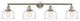 Large Bell 4 Light Bath Vanity Light, Brushed Satin Nickel, Clear Deco Swirl
