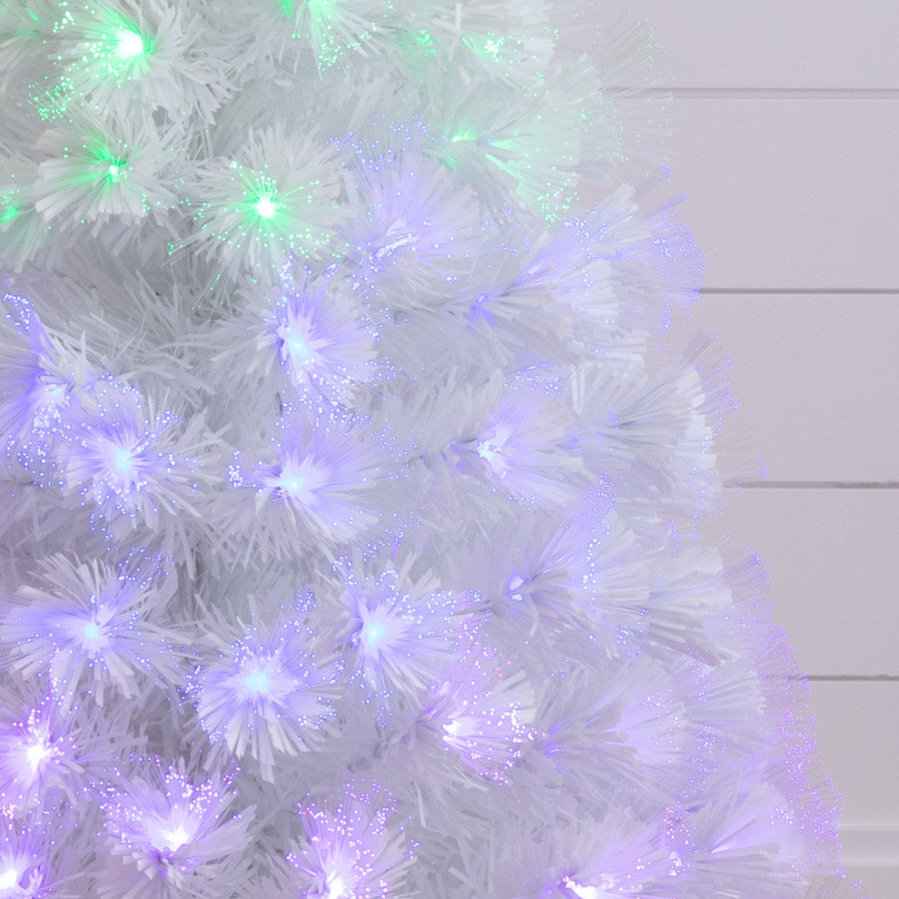 4ft. White Pre-Lit Fiber Optic Artificial Christmas Tree