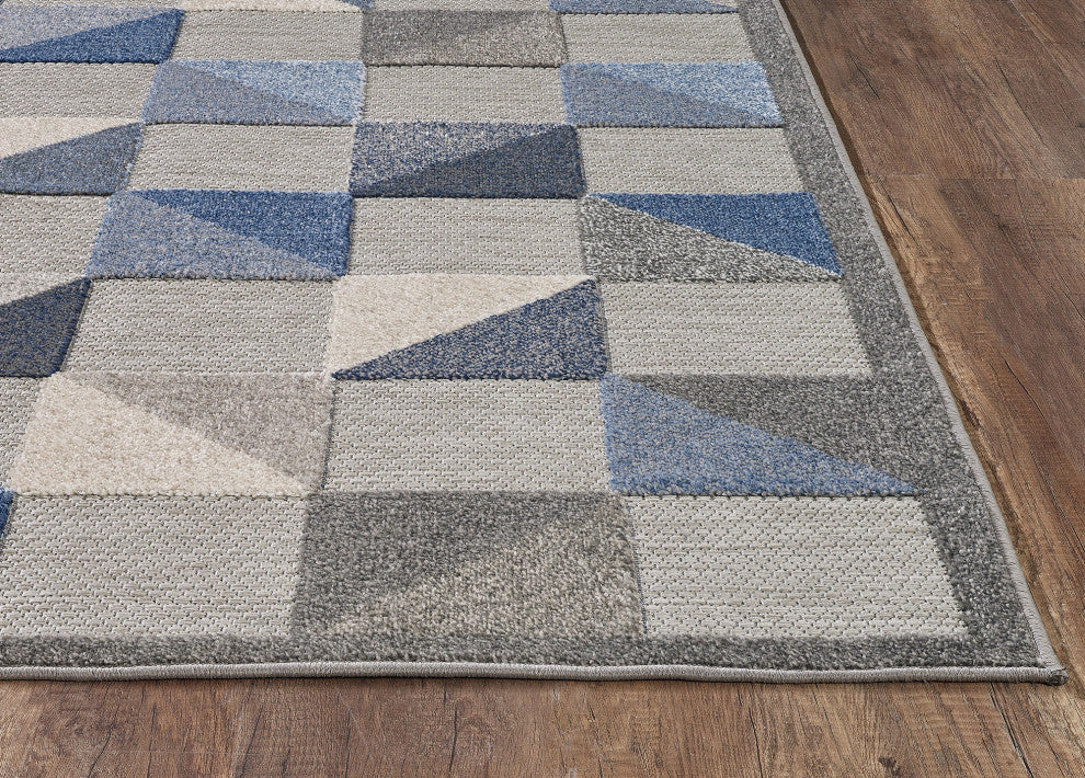 Calla Scope Indoor/Outdoor Rug, Blue, 2'2 X 4'