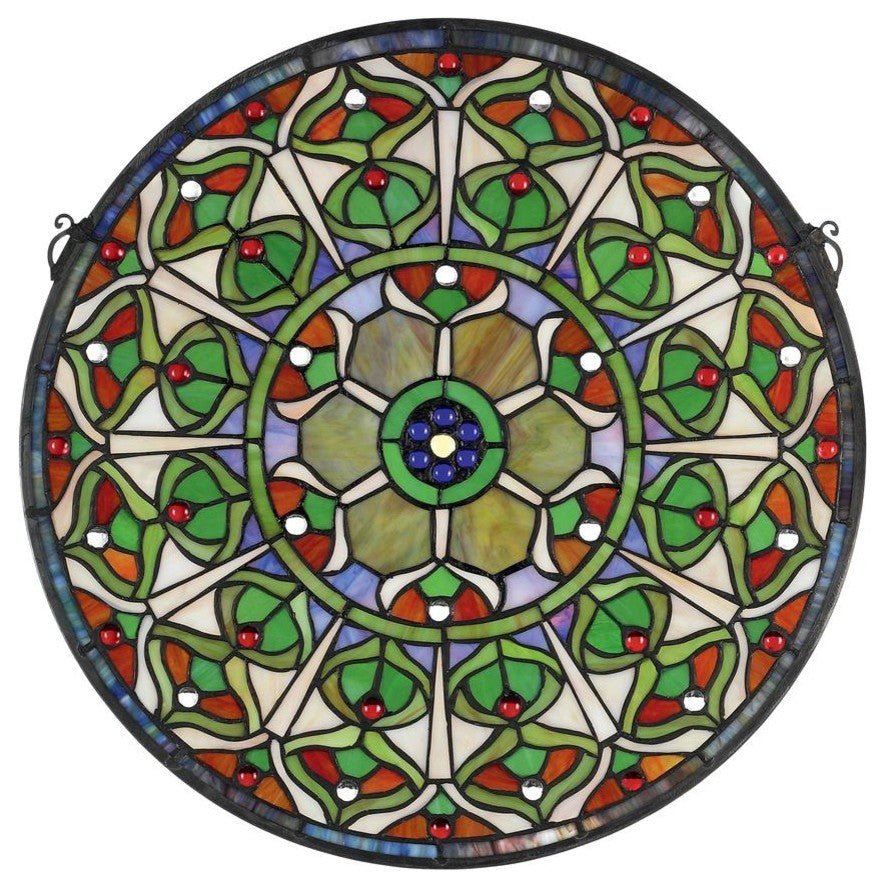 Peacocks Plumage Medallion Window Nr