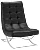 Slope Upholstered Vinyl Lounge Chair, Black