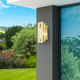 Livex Lighting Utrecht 1 Light Satin Brass Medium Outdoor Wall Lantern