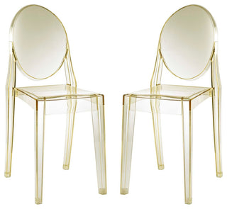 Casper Dining Side Chairs Acrylic, Set of 2, Yellow