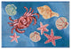 Esencia Shell We Dance Indoor/Outdoor Mat Aqua 2'5"x3'11"