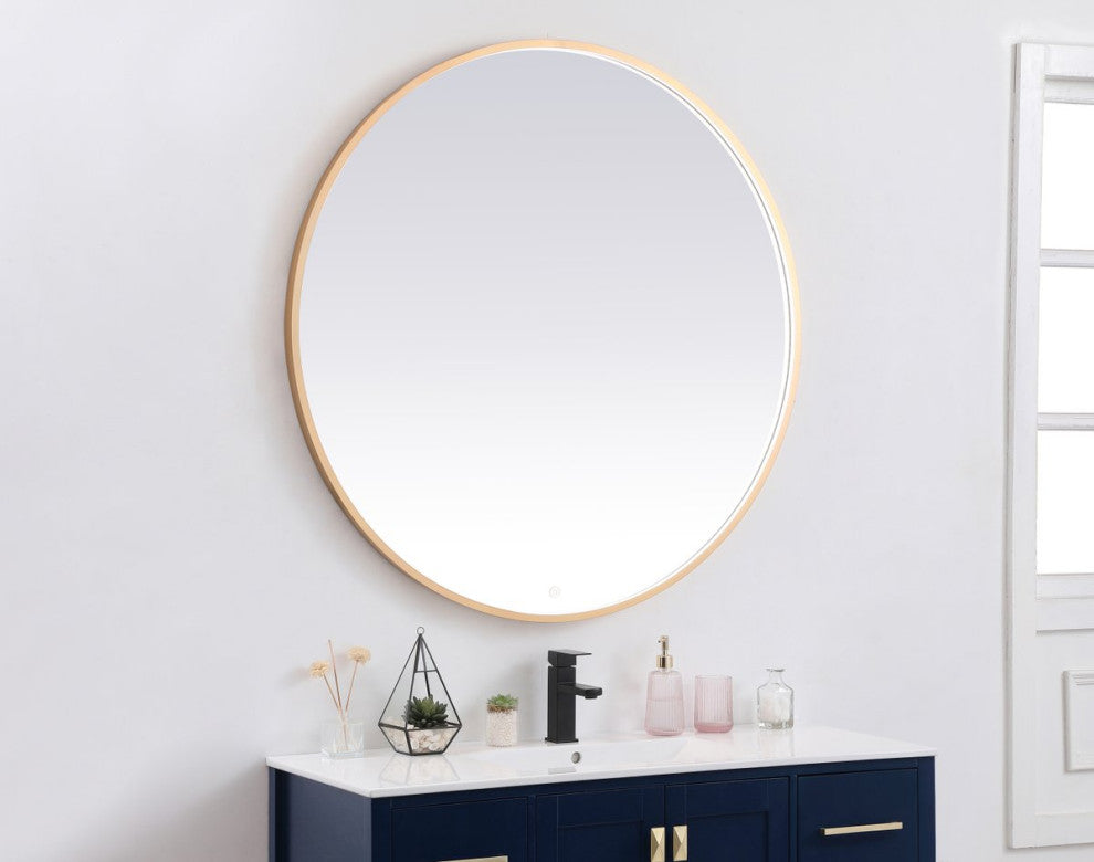 Modern Brass Led Mirror