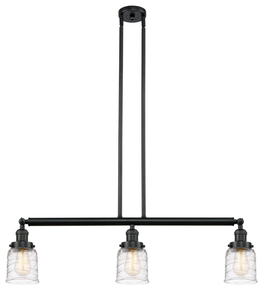 INNOVATIONS 213-BK-G513 3-Light Island Light Matte Black