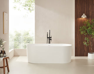 Vanity Art 67" x 32" Freestanding Soaking Stone Resin Bathtub