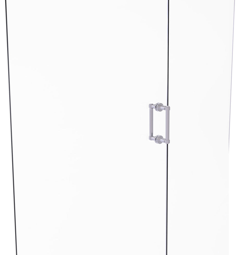 Contemporary 6" Back to Back Shower Door Pull, Satin Chrome